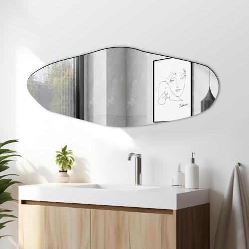 Irregular Wall Mirror, 19.6 * 47 Inch Asymmetrical Mirror Decor for Living Room Bedroom Bathroom Entryway