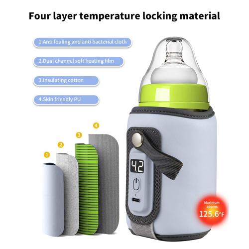 Bottle Warmer, Baby Milk Warmer with 5-Speed Temperature Control, Stable Constant Warming with LED Display, Requires Power Source, USB Powered with 18W Adapter, Suitable for Home and Travel