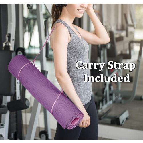 IUGA Yoga Mat Non Slip Anti-tear Pilates Mat Eco Friendly Hot Yoga Mats Thick for Workout & Exercise(72x 24x 6mm)