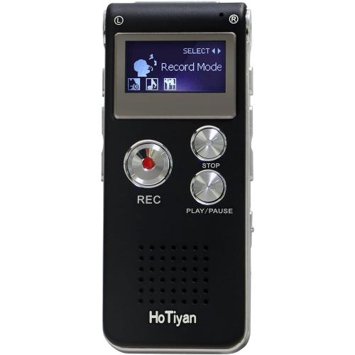 Voice Recorder 16GB Capacity Voice Activated Recording Device Digital Voice Recorder for Lectures, Meetings, Interviews Audio Recorder with USB Rechargeable WAV/MP3 Tape Recorder (16GB)