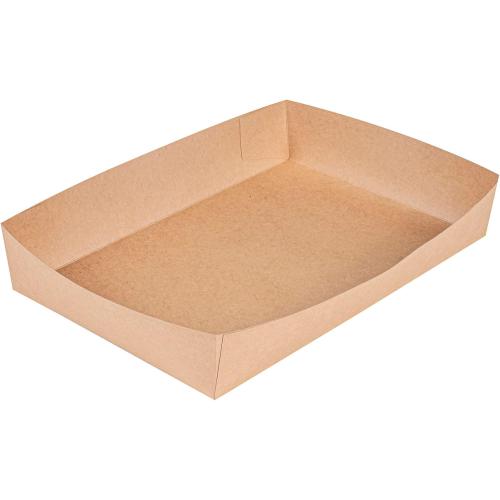 Restaurantware Kraft Paper Inserts 10 Count 13.6 x 9.3 x 2.4 Greaseproof PE Coating Freezer-Ready Disposable Sturdy Brown Paper Inserts for Take Out Food Dividers, Deli Boxes, Catering Trays