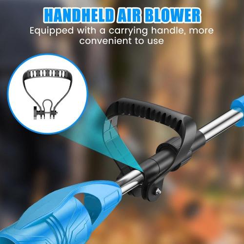 2025 Upgraded Leaf Blower Cordless with 2* Batteries, Dual Handle Electric Leaf Blower with Infinitely Variable Speed, 21V Ultra-Lightweight for Blowing Snow and Leaf, Lawn Care and Dust
