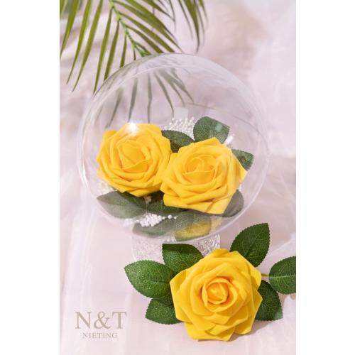 N&T NIETING Artificial Flowers, 25Pcs Fake Flowers Fall Roses Perfect for DIY Wedding Bouquets Centerpieces Bridal Shower Party Home Flower Arrangement Decorations, Gold