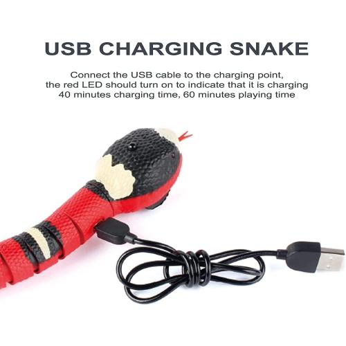 CSD Interactive Smart Sensing Snake Toy for Cats, Dogs &Kids - USB Rechargeable, Automatically Senses Obstacles - Electric Toy Gift & Prop for Halloween, Christmas & April Fools
