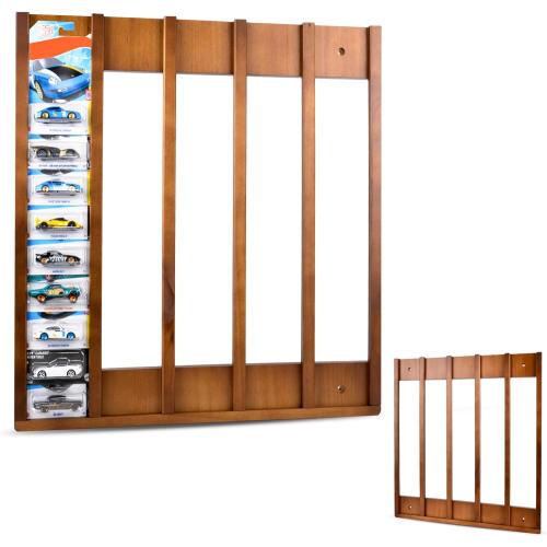 Storage Case Compatible with Hot Packaged Wheels Cars, Solid Wood Wall Mount Display Case for Diecast Cars, Toy Cars Organizer Holds Up to 50 (Upgrade One-Pack)
