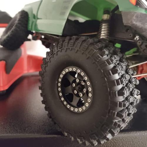 INJORA RC Wheel Rim 4pcs 1.9inch Beadlock Metal Wheel Hub Rim for 1/10 RC Crawler Axial SCX10 90046 AXI03007 TRX4 RedCat MST (Silver)
