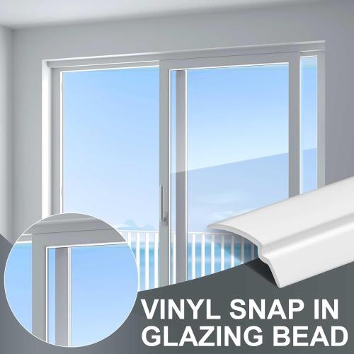 20 Pack Window Glazing 36 Snap in Vinyl Window Glazing Bead Frame Seal Snap Vinyl Trim Weather Resistant for Home Commercial Use (White)