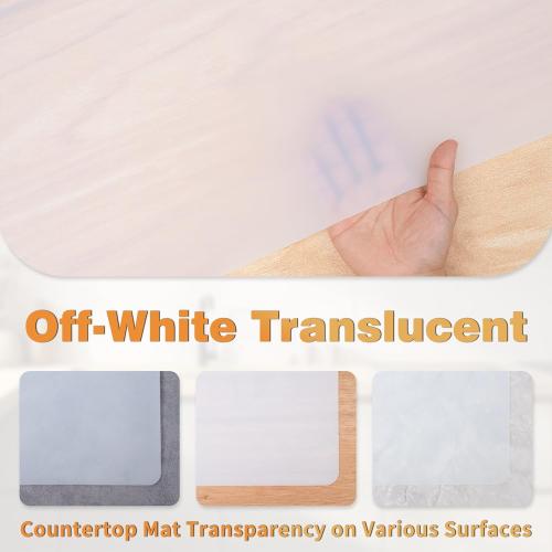 49.2 x 15.7 Large Silicone Mat for Kitchen Counter Protector, Cuttable Silicon Countertop Protector Mat Heat Resistant Mats for Countertop, Cut to Fit Placemat Ship Roll by Foepoge, Translucent
