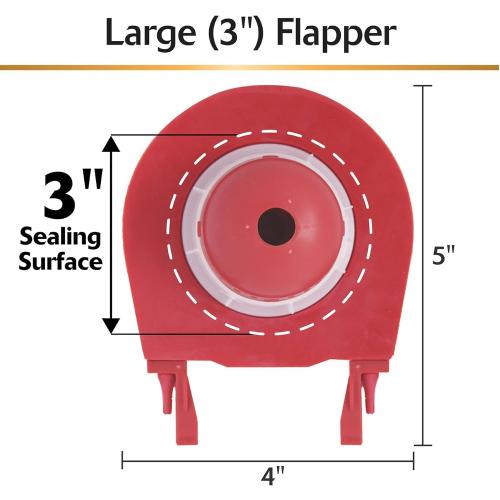 Korky 3070BP Large 3 2X High Performance Universal Toilet Flapper, Red