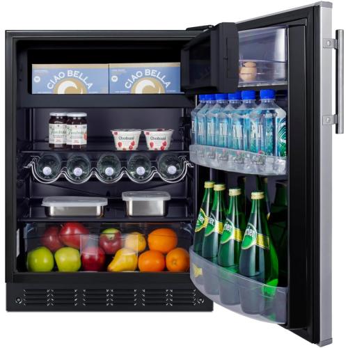 24 Refrigerator-Freezer, Peak24 Undercounter Fridge, 5.0 cu.ft. Capacity, Stainless Steel/Black- CT66BK2SS