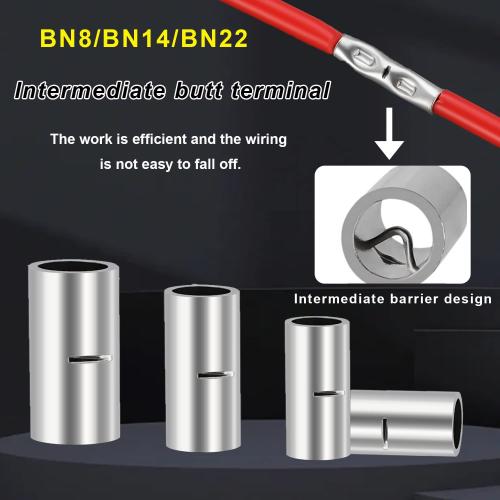 smseace 80pcs 4/6/8AWG Non Insulated Butt Connectors Kit with Heat shrinkable Tube for Wiring 4/6/8 Guage Pure Copper Butt Splice Connectors for Automotive, Marine and Industrial Applications