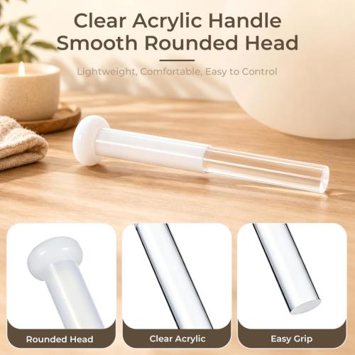 Hemoton Tibetan Singing Bowl Stick Acrylic Mallet Crystal Singing Bowl Striker for Sound Bath Meditation Chanting Therapy Smooth Grip 7.87 inch 1 X Mallet