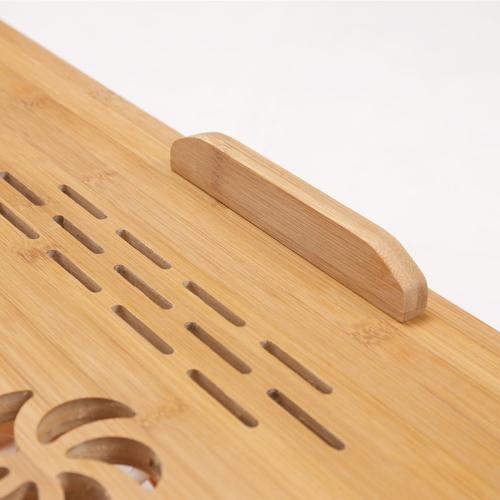 Laptop Desk Adjustable Bamboo Laptop Table with Fan Drawer Foldable Bed Tray Breakfast Tray Padded Lap Work Tray,for Working Writing Drawing