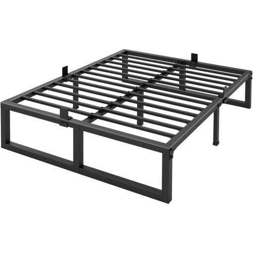 King Bed Frame, 14 Inch High 3500 lbs Metal Platform, Mattress Foundation with Steel Slat Support/No Box Spring Needed/Noise Free/Non-Slip/Easy Assembly