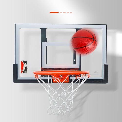 Efficraft Mini Basketball Hoop Indoor 25 Inch, Adjustable-Height Wall Mounted Hoop, Silent Basketball Backboard&Rim, Indoor Wall Basketball Hoop Shatter-Proof, Mini Hoop 2 Ball
