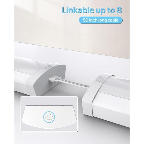 HYPERLITE 4FT 60W LED Wraparound Light, 6600lm Linkable 60W/50W/40W 5000K Led Shop Lights Surface Mounting, ETL,AC120V LED Ceiling Office Wrap Light for Kitchen, Hallway, Fluorescent Replacement, 4P