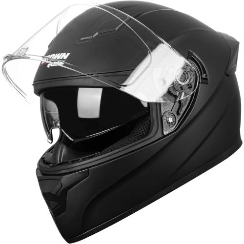 F 700 Black Full Fce Motorcycle Helmet, DOT Approved, for Men and Womens Motorbike Helmets