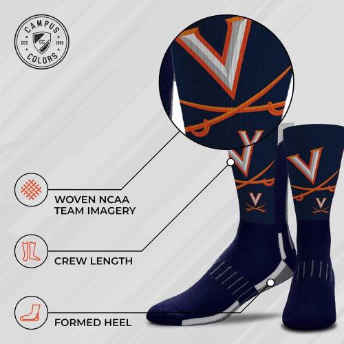 For Bare Feet NCAA Adult State and University Crew Socks - Polyester blend - Unisex - High-performance socks provide