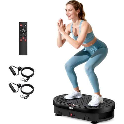 Vibration Plate Exercise Machine with 120 Speed Levels, 9 Program Modes and Remote Control - 15 Min Timer, 300 lbs Capacity Vibrate Stand Shake Board for Full Body Workout, Fat Burner and Toning