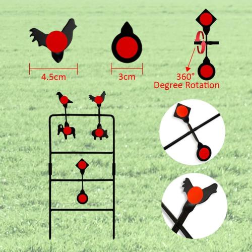 BB Gun Targets for Shooting Outdoor, Metal Spinning Target, Resetting Pellet Shooting Target, Rated for .22 .177 Caliber