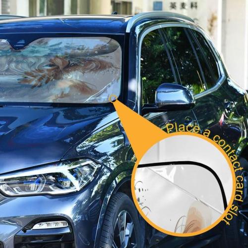 Cute Highland Cow Windshield Sun Shade Flodable for SUV Trucks Car Watercolor Universal Accordion Folding Auto Front Window Sunshade Visor Shield Cover Protector 55x27.6 in
