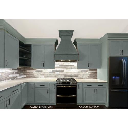 ALL-IN-ONE Paint by Heirloom Traditions, London (green gray), Quart - Durable cabinet and furniture paint. Built in primer and top coat, no sanding needed. Includes our 30 featured color card.