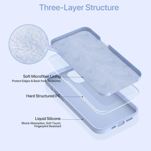 Miracase Compatible with iPhone 12 Case and iPhone 12 Pro Case, Liquid Silicone Gel Rubber Full Body Protection Shockproof Drop Protection Phone Case for iPhone 12/12 Pro 6.1 inch, Clove Purple