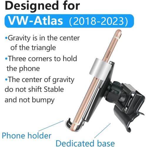 Car Phone Holder for Volkswagen Atlas 2018-2023 and VW Atlas Cross Sport 2020-2023 Auto Interior Accessories Best Cell Phones Mount Cellphone Mobile Cradle Charging Navigation Bracket Accessory