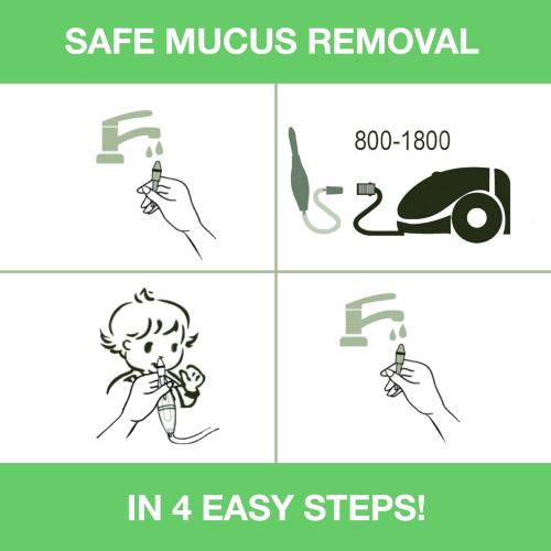 BABY-VAC Clinically Tested Baby Nasal Aspirator - Vacuum-Powered Nose Sucker with Suction Head & Cleaning Brush for Safe and Gentle Relief