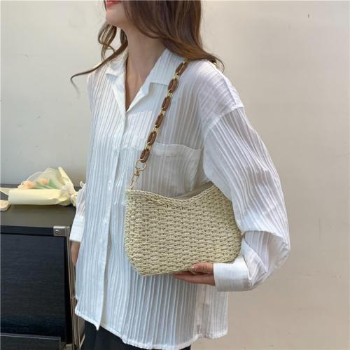 Straw Shoulder Bag Summer Woven Tote Bag Underarm Purse Satchel for Vacation