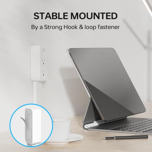 Electrical Outlet Extender Stick 2pack | 180° Swivel | Extends 23-35 in for Hard-to-Reach Places | 2 AC Outlets   3 Ports (USB-C/USB-A) for Bed, Dorm, Office & Sofa