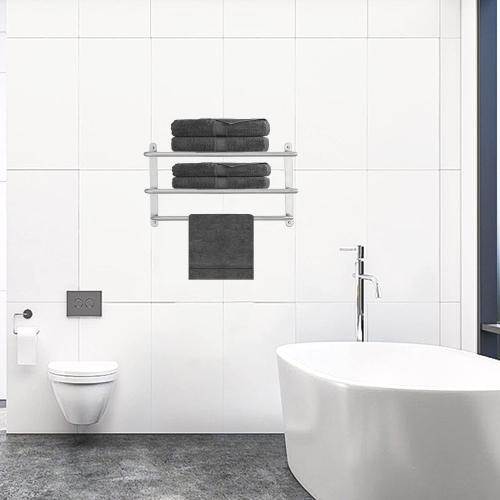 Size 30 Inch Bathroom Shelf 3-Tier Wall Mounting Rack with Towel Bars, Extra Long