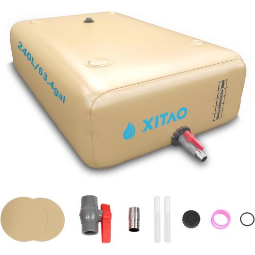 63Gal/240L XITAO Water Storage Bladder w/Water Level Indicator, Large Capacity Foldable Water Storage Containers, Portable Emergency Water Tank Water Bag for RVs, Fire Prevention, Irrigation