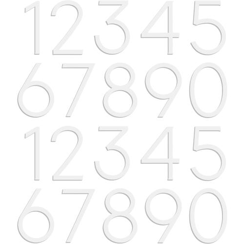 Leinuosen White 3 Inch Acrylic Mailbox Number 2 Set - Weatherproof - Mailbox Numbers for Outside - House Numbers - Sticky (Classic)