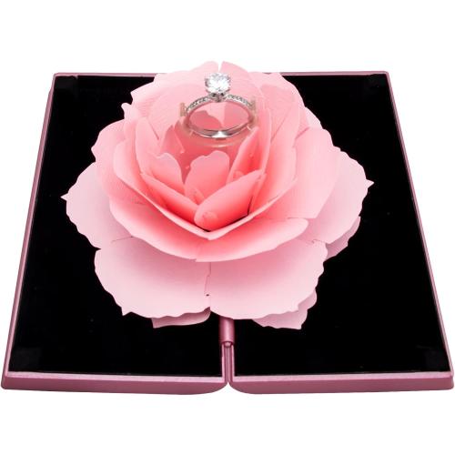 Engagement Ring Box,Ring Rose Box Surprise Jewelry Storage Holder for Woman as Proposal Engagement Wedding Ring Jewelry Gift ect.