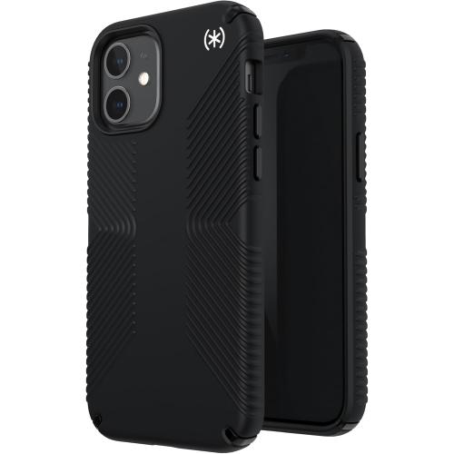 Speck iPhone 12 Case - Drop Protection Fits iPhone 12 Pro & iPhone 12 Phones - Scratch Resistant, Slim Design with Added Grip & Soft Touch Coating - Black, White Presido2