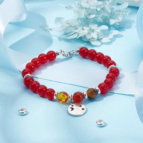 BENECREAT 8pcs Stopper Beads 925 Sterling Silver Spacer Bead 6mm Clip Stopper Charms Rondelle Bead with Silica Gel for DIY Bracelet Necklace Jewelry Making Accessorie