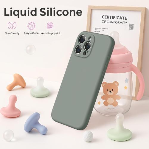 Ktele Magnetic for iPhone 16 Pro Case [Compatible with Magsafe] [Premium Silicone Satin-Smooth Touch] Slim Shockproof Anti-Scratch Microfiber Lining Case, 6.3 inch, Calke Green