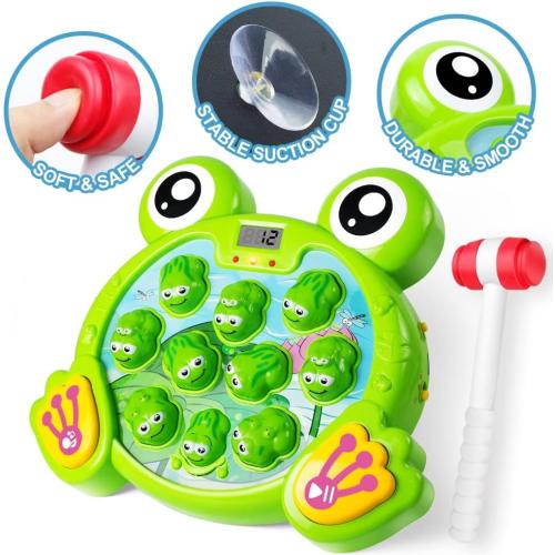 YEEBAY Whack A Frog Game with 2 Hammers, Toddler Early Developmental Learning Toy, Fun Birthday Gift for Kids Age 2 , Toys for 2 3 4 Year Old Boys Grils