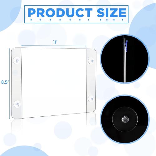 Gerrii 3 Packs Acrylic Window Wall Mount Sign Holder 8.5 x 11 Inch Clear Glass Door Advertising Sign Holder with Suction Cups for Mall Office Home Restaurant Landscape