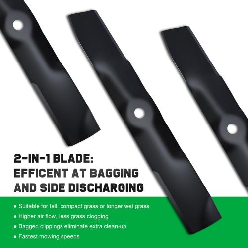 Grasscool M143520 UC22010 Mower Blades Compatible with M152726 z375r z515e z530m z445 z425 z525e z345r x570 x590 x500 x530 z435 54 inch Deck Zero Turn Mower Tractor