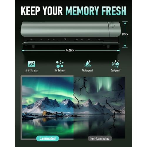 Qfun Laminator Machine 11x17 Cold Thermal Laminator，13 inch Laminating Machine 60s Warm-up with 30 Laminate Sheets，9 in 1 Desktop A3 Lamination Machine with Paper Trimmer for Teacher Home Office