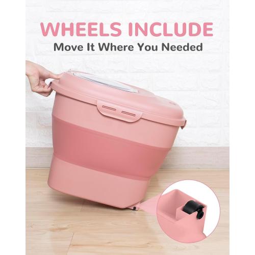 30-35Lbs Airtight Dog Food Storage Container,Collapsible Dog Food Container
