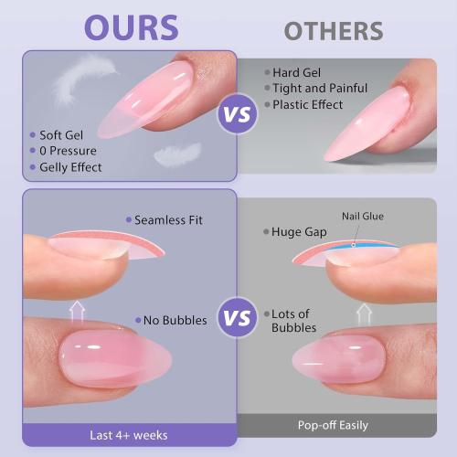 BTArtbox XCOATTIPS Nude Press On Nails, Extra Short Almond, 160 Pcs