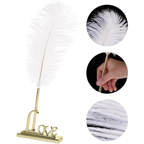 Hemoton Wedding Signing Pen Set Pen with Love Holder Guest Book Signature for Bridal Shower Engagement Party Wedding Reception Table Decor 13.77 X 5.51 X 1.18 in