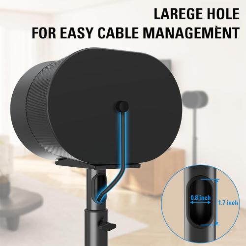 Mounting Dream Speaker Stands for Sonos Era 300, Height Adjustable Up to 42.4'', Set of 2 Surround Sound Speaker Stand with Cable Management for Sonos Era 300 Wireless Speaker,13.2 LBS Loading MD5416