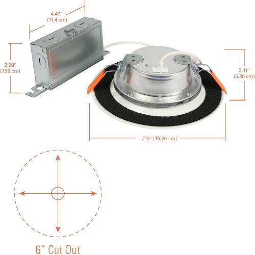 HALO LT 6 in Canless LED Recessed Indoor/Outdoor Dimmable Ceiling Downlight, Wet Location Rated, Selectable Color Temperature, 2700K-5000K, 750 Lumens, Wet Location - LTC608FS5B