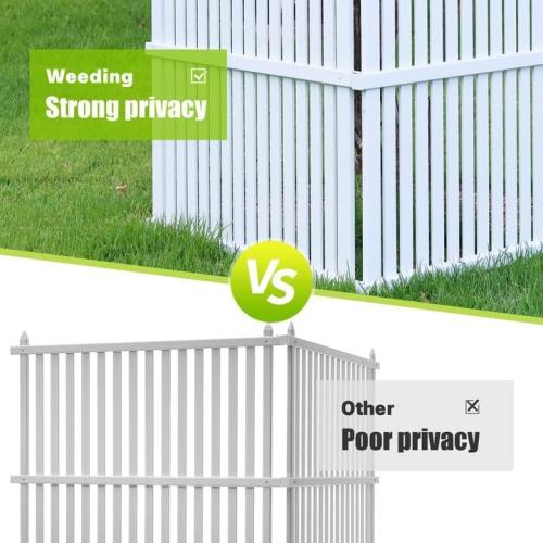 ‼️could have missing pieces or possibly stains ‼️Air Conditioner Fence 48 W X 48 H Trash Can Fence Pool Equipment Enclosure Vinyl Privacy Fence Outdoor No Dig Privacy Fence 3 Panels with Metal Stake, White