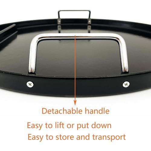 Heavy cast iron Cooking Griddle Plate for Weber 22 Kettle, One-Touch, Master Touch, Bar-B-Kettle, Performer Charcoal Grill for Recteq Pellet Grill RT-B380 Bullseye, Fire Pit Camping