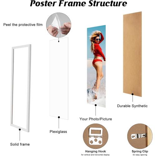 13x39 Frame Rustic White, Distressed 39x13 Picture Frame, Art Pic Hanging Poster Frame, 13 by 39 Gallery Family Concert Portrait Wall Photo Frame Anniversary/Birthday/Wedding/Thank you/Christmas Gift